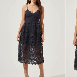 ASTR lace a line midi dress (self portrait dupe)